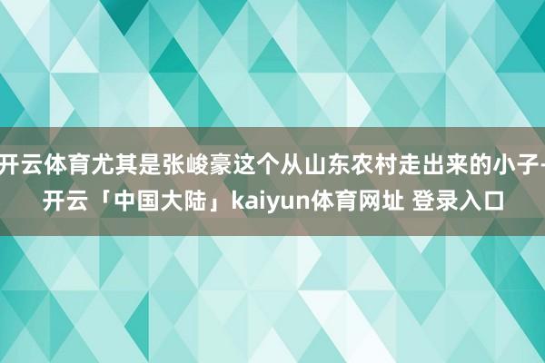 开云体育尤其是张峻豪这个从山东农村走出来的小子-开云「中国大陆」kaiyun体育网址 登录入口