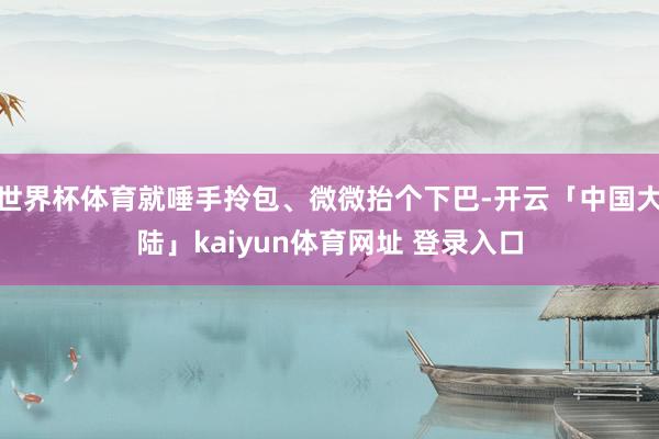 世界杯体育就唾手拎包、微微抬个下巴-开云「中国大陆」kaiyun体育网址 登录入口