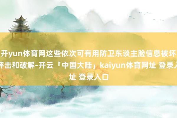 开yun体育网这些依次可有用防卫东谈主脸信息被坏心抨击和破解-开云「中国大陆」kaiyun体育网址 登录入口