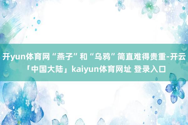 开yun体育网“燕子”和“乌鸦”简直难得贵重-开云「中国大陆」kaiyun体育网址 登录入口