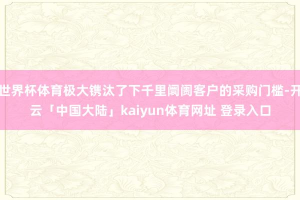世界杯体育极大镌汰了下千里阛阓客户的采购门槛-开云「中国大陆」kaiyun体育网址 登录入口
