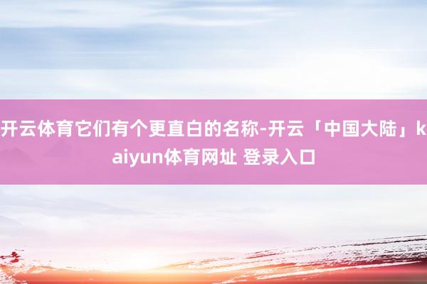 开云体育它们有个更直白的名称-开云「中国大陆」kaiyun体育网址 登录入口